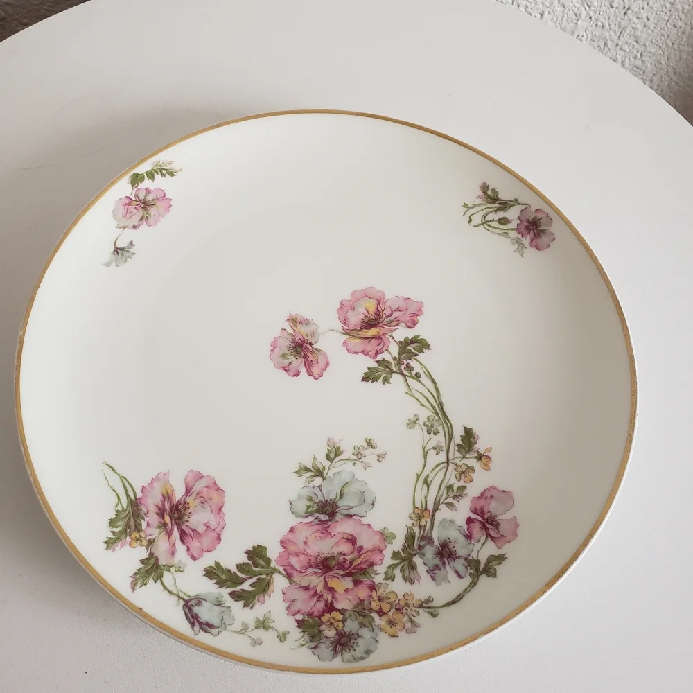 Antique MC Haviland Limoges France Handpainted Floral Round Platter 8-5/8" . - Picture 3 of 10